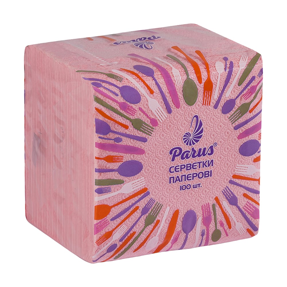 Паперові серветки Parus рожеві, 1-шарові, 100 шт