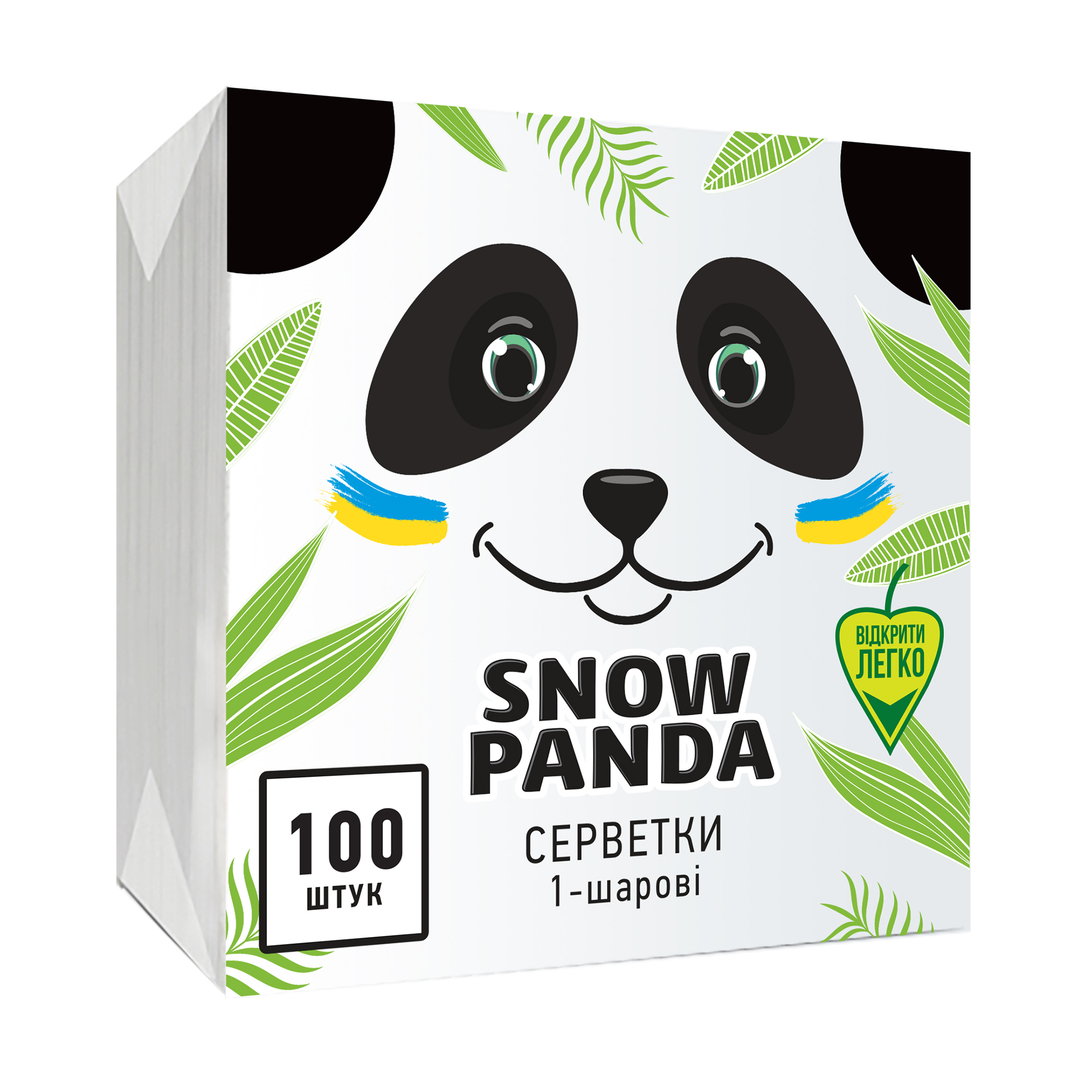Серветки столові Сніжна Панда 1-cлойні, 24*24 см, 100 шт